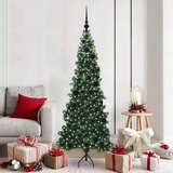 vidaXL Kotično umetno božično drevo Zelena 180 cm PVC in kovina | Shoptok.si