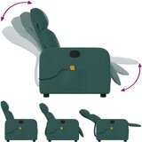 vidaXL Masažni naslanjač temno zeleno blago | Shoptok.si