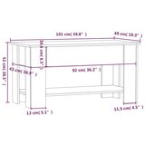  Stolić za kavu crni 101x49x52 cm od konstruiranog drva | shoptok.hr