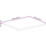 Stolna ploča 60x50x2 5 cm pravokutna od masivnog drva manga | shoptok.hr
