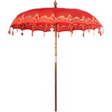 vidaXL Suncobran Ostalo Crvena x 250 cm Pamuk i drvo | shoptok.hr