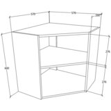 MID.YOU Kotna Zgornja Omarica Esilo, Hrast, Bela | Shoptok.si