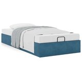 vidaXL Otomanski posteljni okvir brez vzmetnice moder 100x200 cm žamet | Shoptok.si