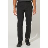 ALTINYILDIZ CLASSICS Men's Black Comfort Fit Comfortable Cut, Cotton Diagonal Patterned Flexible Trousers. Cene