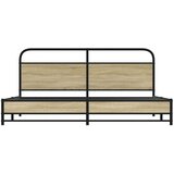Metalni Kovinski posteljni okvir brez vzmetnice sonoma hrast 200x200 cm, (21608598) | Shoptok.si