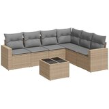  7-dijelni set vrtnih sofa od poliratana s jastucima bež | shoptok.hr