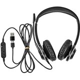 Oem Nedis, PC slušalke na ušesne stereo USB-C z adapterjem USB-A in zložljivim mikrofonom, Črna, (5000228777) | Shoptok.si