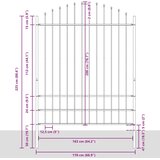  Vrtna ograda Woerden s vrhom koplja čelik 170x200 cm crna | Eponuda.com
