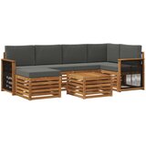 vidaXL Kotna sedežna garnitura z blazino 6 pcs Naravna in antracitna, (5000269558) | Shoptok.si