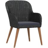  3-dijelni vrtni blagovaonski set s jastucima crni | shoptok.hr