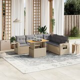 vidaXL 7-dijelni set vrtnih sofa od poliratana s jastucima bež | shoptok.hr