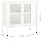  Komoda bijela 70 x 35 x 70 cm od čelika i stakla | shoptok.hr
