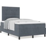 Box Spring Krevet s Madracem Tamno Siva Mala Dvostruka Baršun | shoptok.hr
