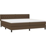  Krevet s oprugama i madracem tamnosmeđi 200x200 cm od tkanine | shoptok.hr