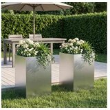 vidaXL Vrtna saksija 2 kom. Srebrna 40 x 40 x 50 cm Pocinčani čelik - Pocinčani čelik 40 x 40 x 50 cm 2 | shoptok.hr