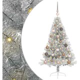  Umjetno predsvijetljeno božićno drvce Srebrno 120 cm PET | shoptok.hr