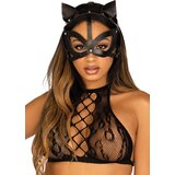 Leg Avenue Vegan Leather Studded Catmask Black Cene