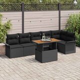  Sjedeća garnitura za vrt 7 kom. Crna poliratan 100 x 55 x 73 cm | shoptok.hr