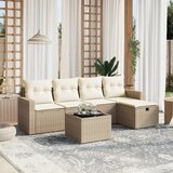 vidaXL 6-dijelni set vrtnih sofa s jastucima bež od poliratana | shoptok.hr