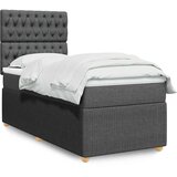  Krevet s oprugama i madracem tamnosivi 90 x 190 cm od tkanine | shoptok.hr