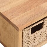  Stenska polica s košarami 62x18x16 cm trdna orehovina, (20765364) | Shoptok.si