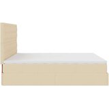 vidaXL Otomanski posteljni okvir z vzmetnicami krem 200x200 cm blago | Shoptok.si