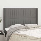  Uzglavlje s ušima tamnosivo 147x16x118/128 cm od tkanine | shoptok.hr