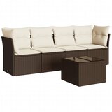 Maison Chic Seti vrtnega pohištva - Vrtna garnitura - Vrtni pohištvo set 5-delna z blazinami rjav poli ratan, (21815184) | Shoptok.si