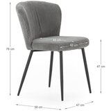 Marckeric Sivi jedilni stoli iz rebrastega žameta v kompletu 4 ks Megan – | Shoptok.si
