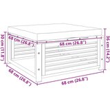  Vrtni tabure s jastukom 68 x 68 x 30 cm masivno bagremovo drvo | shoptok.hr