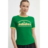 Adidas Kratka majica ženska, zelena barva, IR6084