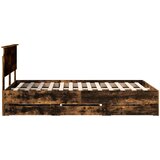  Krevetna konstrukcija s ladicama Dimljeni hrast 135 x 190 cm | shoptok.hr