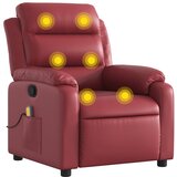 Maison Chic masažni naslanjač - Relax naslanjač vinsko rdeče umetno usnje, (22134392) | Shoptok.si
