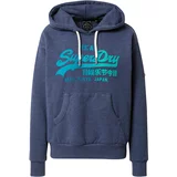 Superdry Sweater majica tirkiz / cijan plava / plava melange