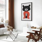  Slika - Nice Mr. Raccoon (1 Part) Vertical 60x90 U crnom drvenom okviru | shoptok.hr