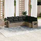  6-dijelni set vrtnih sofa od poliratana s jastucima sivi | shoptok.hr