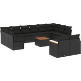  13-dijelni set vrtnih sofa s jastucima poliratan crni | shoptok.hr