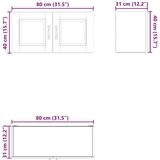 vidaXL Stenska kuhinjska omarica s polico Rjav hrast 80 x 31 x 40 cm | Shoptok.si