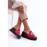 VINCEZA Women's sandals in eco suede on a wedge and platform with golden decoration fuchsia Iaria | Shoptok.si