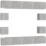 vidaXL 8-dijelni set TV ormarića siva boja betona konstruirano drvo - Beton siva 1 200 cm | shoptok.hr