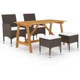  5-dijelni vrtni blagovaonski set smeđi | shoptok.hr