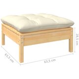  5-dijelna vrtna garnitura od borovine s krem jastucima | shoptok.hr