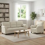  Set sofe 2 pcs Krem Baršun - Krem 1 sjedalo + trosjed | shoptok.hr