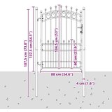 vidaXL Vrata ograje s bodicami Siva 170 x 100 cm | Shoptok.si