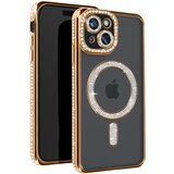 AVIZAR diamond case za iphone 15 zaščita magsafe contour strass, zlata, (5000012295) | Shoptok.si