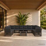  Sjedeća garnitura za vrt 11 kom. Siva poliratan 100 x 55 x 73 cm | Shoptok.si