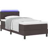 Box Spring krevet s madracem &amp LED Tamno smeđi 100x200 cm Tkanina | shoptok.hr