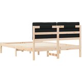  Posteljni okvir z oblazinjenim vzglavjem Črna 135 x 190 cm, (5000101505) | Shoptok.si
