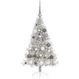  Umjetna preddekorirana božićna jelka srebrna 120 cm PET | Shoptok.si