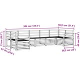  Set vanjskih sofa 7 pcs Bijela 304 x 130,5 x 73 cm | shoptok.hr